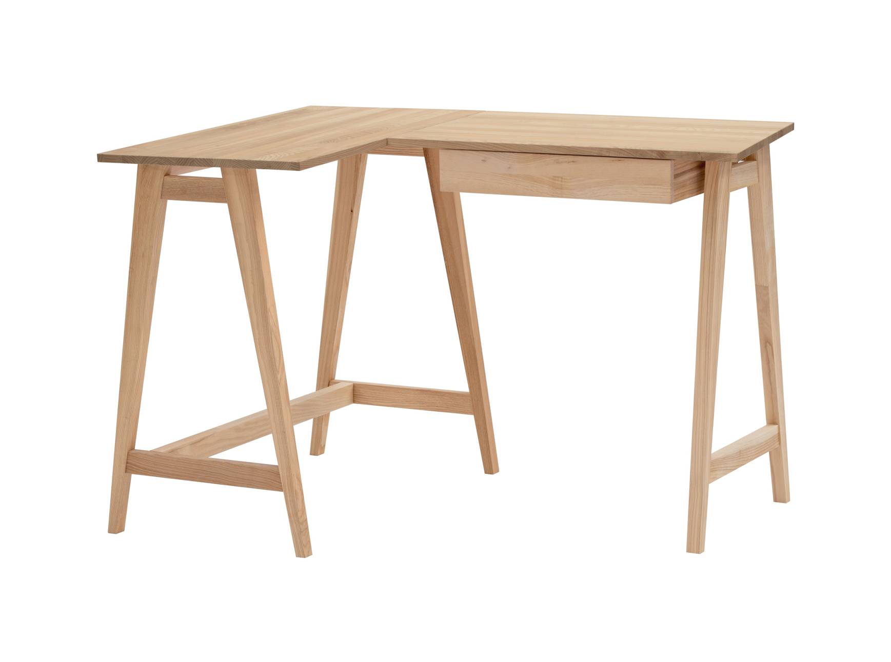 Luka Ask -formet Skrivebord B115cm D85cm Venstrestillet
