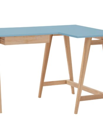 Luka Asketræ Hjørneskrivebord B115cm   D85cm Blå Højre Side