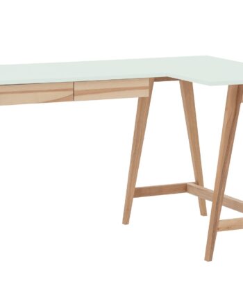 Luka Asketræ Hjørneskrivebord B135cm   D85cm Fleeting Mint Højre Side