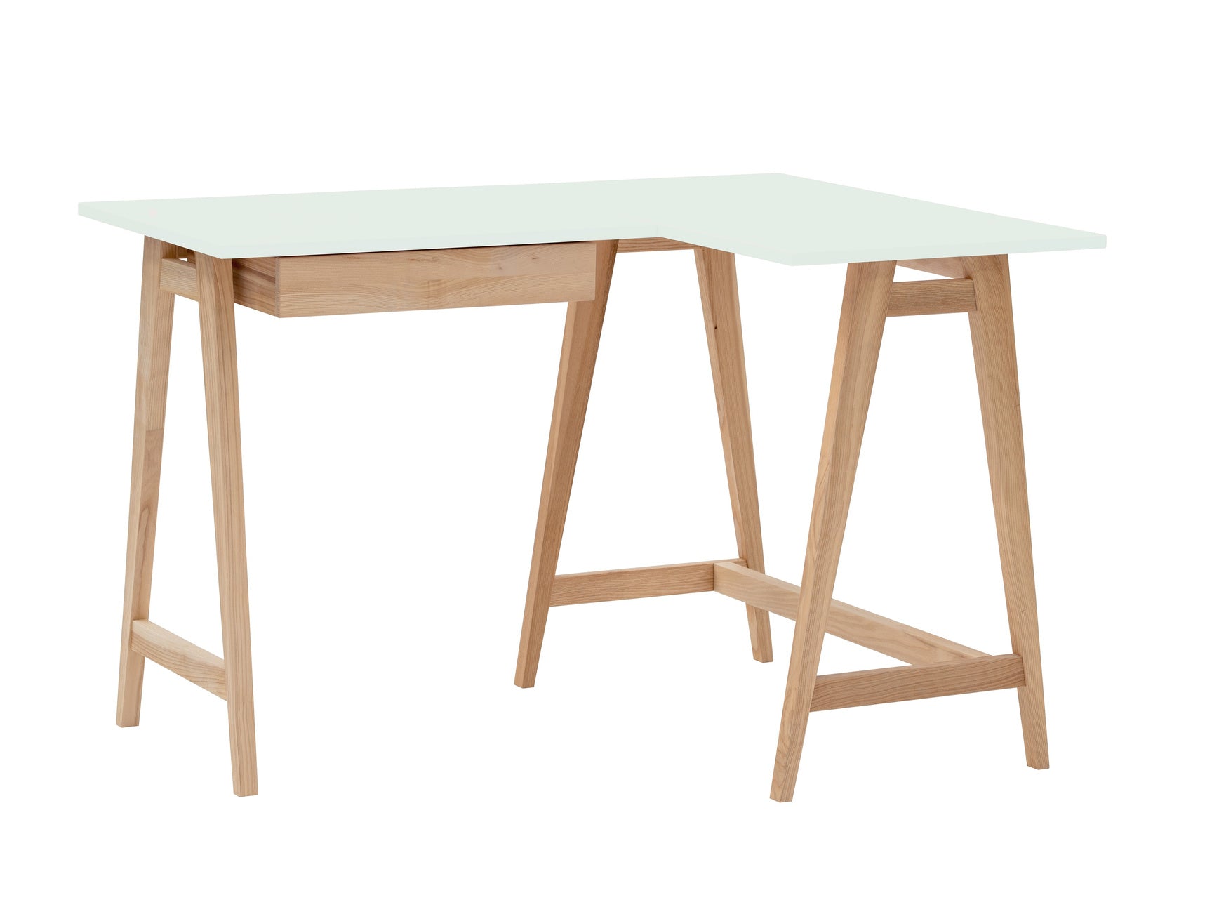 Luka Asketræ Hjørneskrivebord B115cm D85cm Flygtig Mint Højre Side