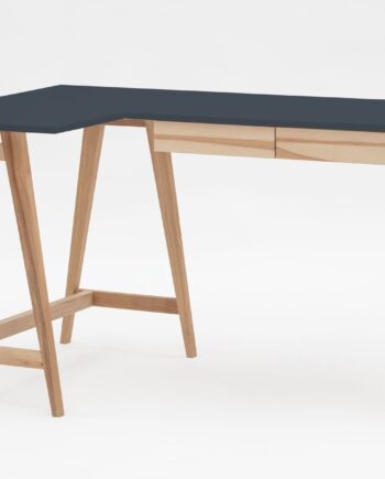 Luka Asketræ Hjørneskrivebord   135cm     85cm   Grafit Venstre Side