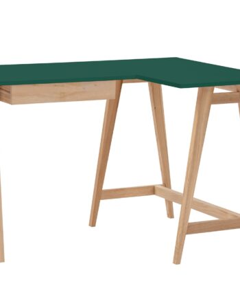 Luka Asketræ Hjørneskrivebord B115cm   D85cm Grøn Højre Side