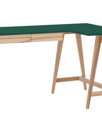 Luka Asketræ Hjørneskrivebord B135cm   D85cm Grøn Højre Side