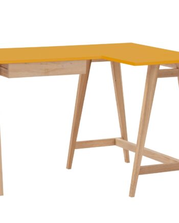 Luka Asketræ Hjørneskrivebord B115cm   D85cm Gul Højre Side