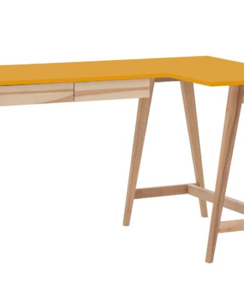 Luka Asketræ Hjørneskrivebord B135cm   D85cm Gul Højre Side