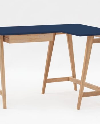 Luka Asketræ Hjørneskrivebord   115cm     85cm   Marineblå Højre Side
