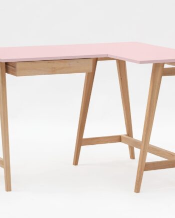 Luka Asketræ Hjørneskrivebord   115cm     85cm   Pink Højre Side