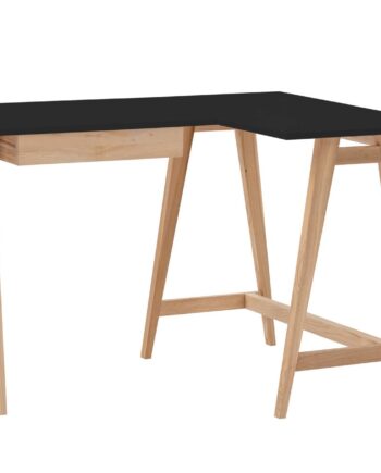 Luka Asketræ Hjørneskrivebord B115cm   D85cm Sort Højre Side
