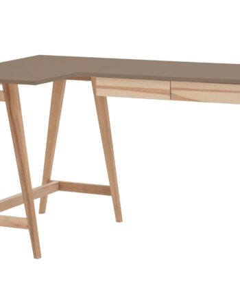 Luka Asketræ Hjørneskrivebord B135   D85cm Brun Venstre Side