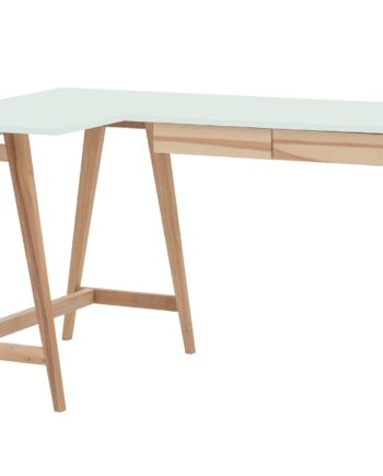 Luka Asketræ Hjørneskrivebord B135   D85cm Fleeting Mint Venstre Side