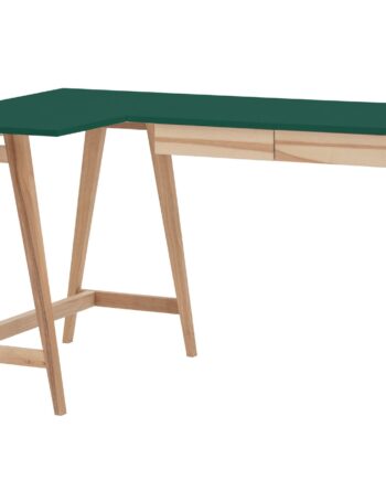 Luka Asketræ Hjørneskrivebord B135   D85cm Grøn Venstre Side