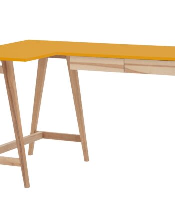Luka Asketræ Hjørneskrivebord B135   D85cm Gul Venstre Side