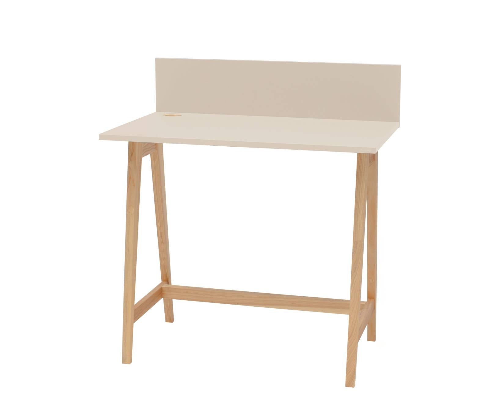 Luka Asketræ Skrivebord 85x50cm Brun Beige