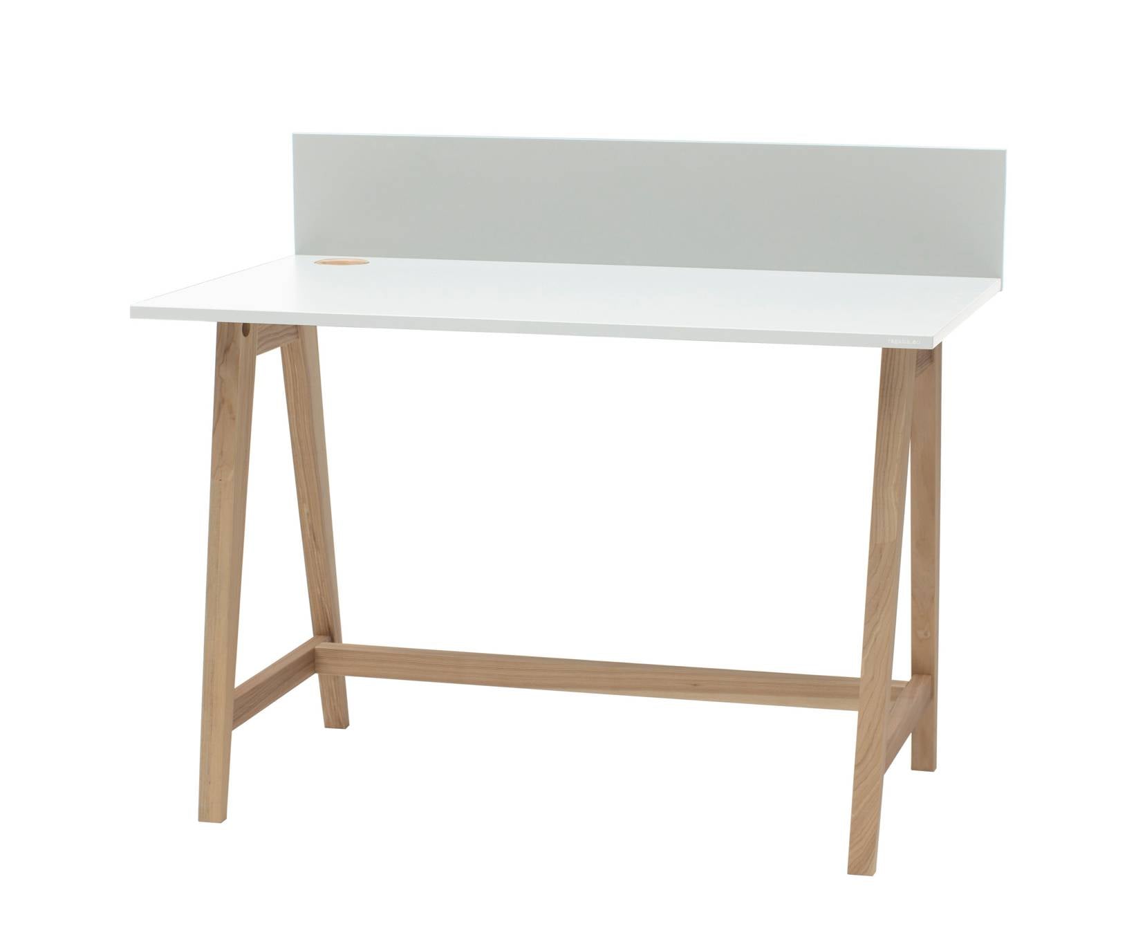 Luka Asketræ Skrivebord 110x50cm   Hvid