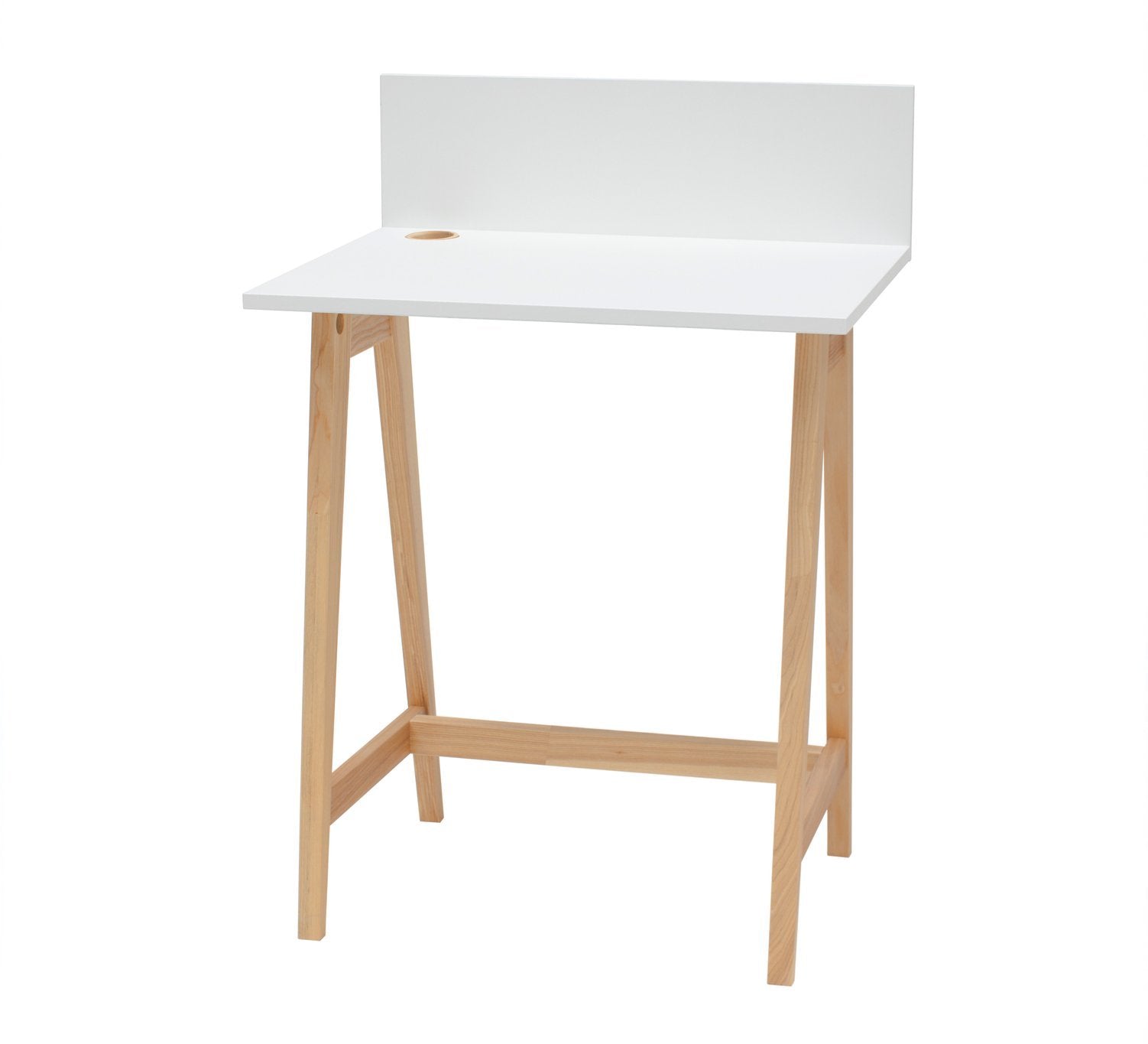 Luka Asketræ Skrivebord 65x50cm   Hvid