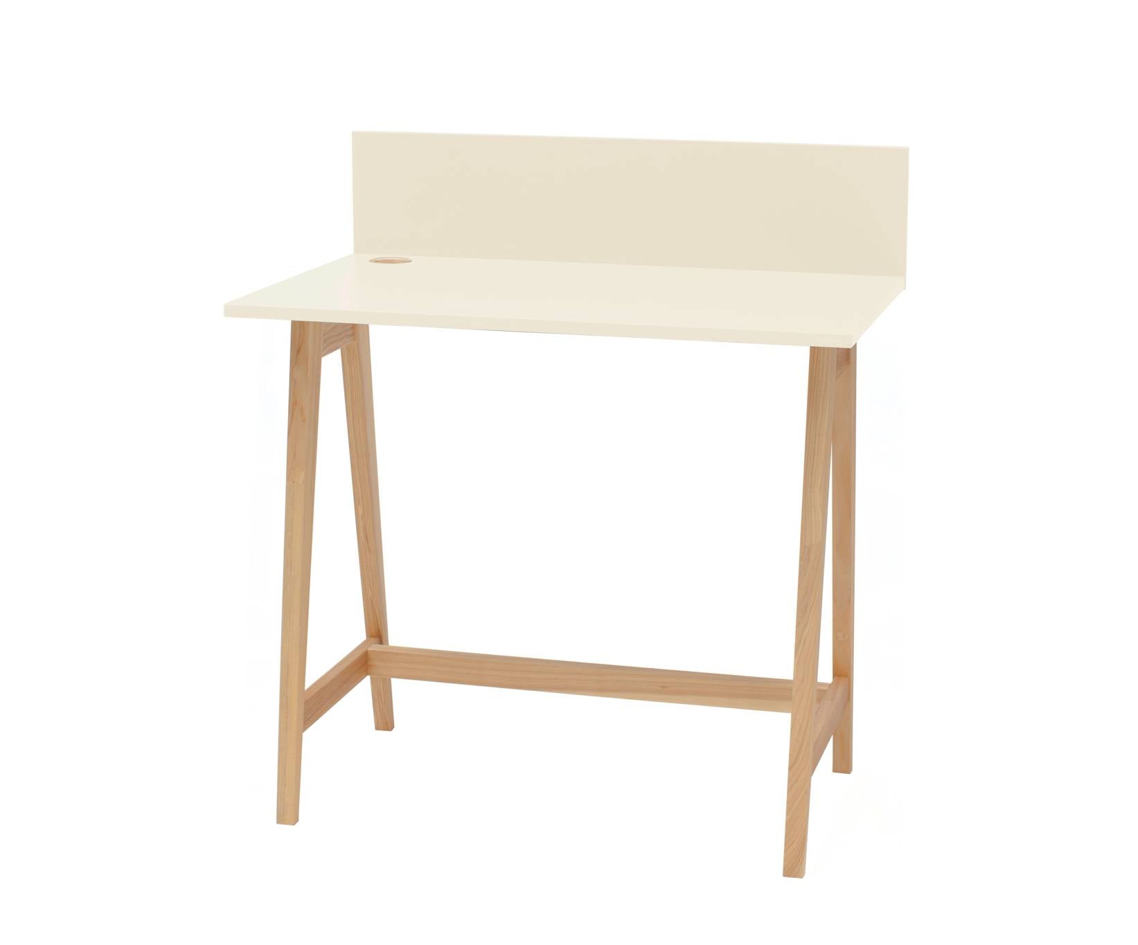 Luka Asketræ Skrivebord 85x50cm Kridthvid