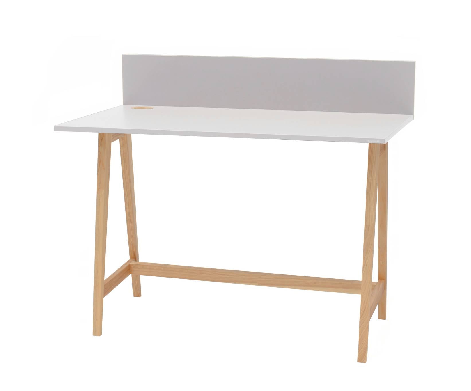 Luka Asketræ Skrivebord 110x50cm   Lysegrå