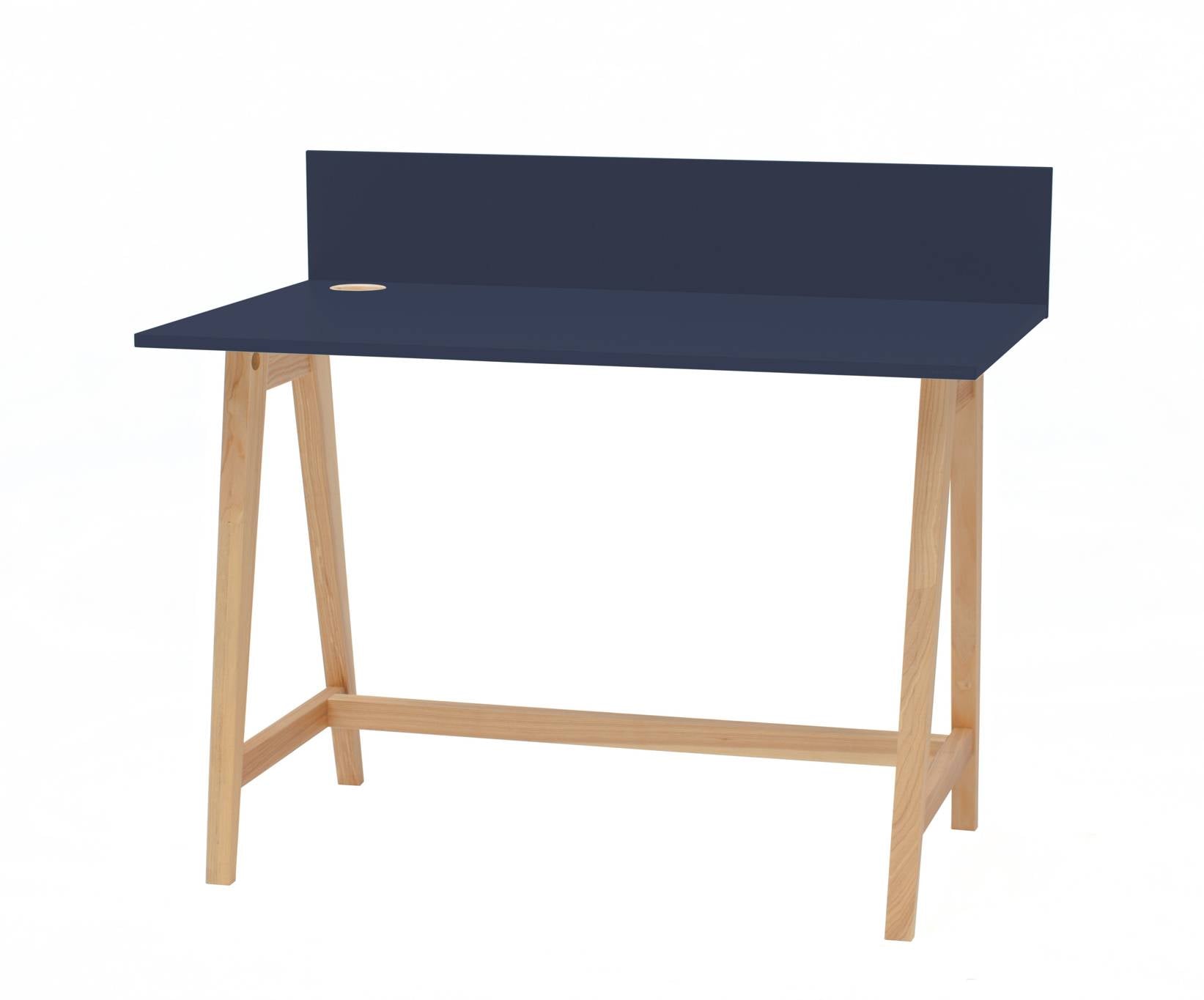 Luka Asketræ Skrivebord 110x50cm Marineblå