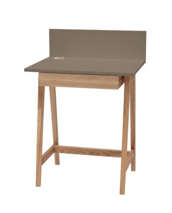 Luka Asketræ Skrivebord 65x50cm Med Skuffe   Brun