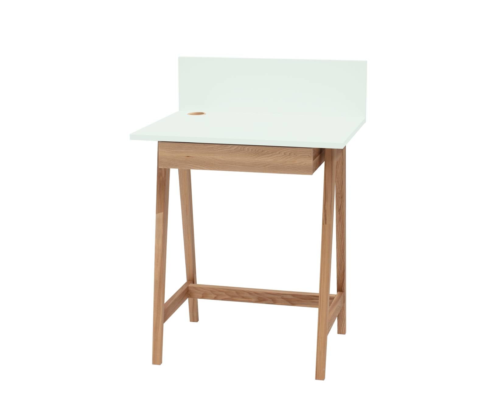 Luka Asketræ Skrivebord 65x50cm Med Skuffe   Fleeting Mint