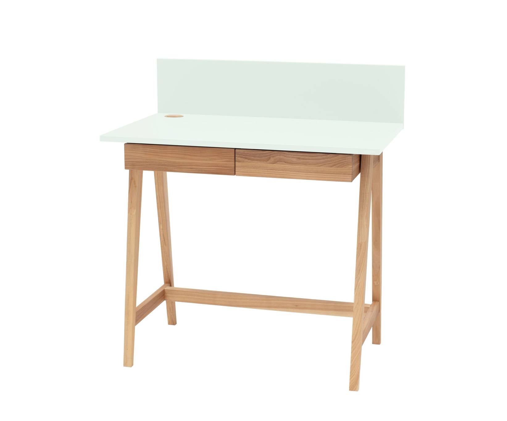 Luka Asketræ Skrivebord 85x50cm Med Skuffe Fleeting Mint