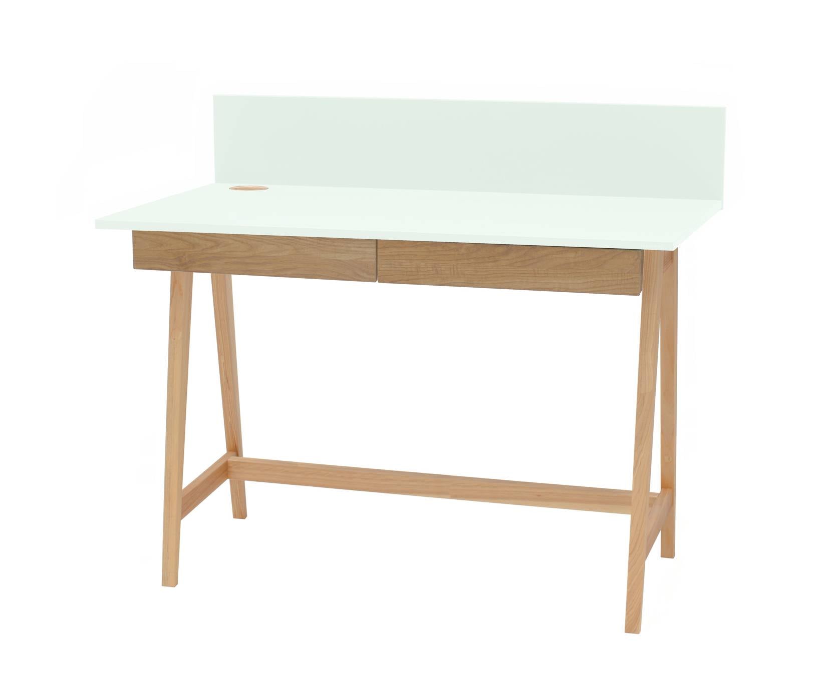 Luka Asketræ Skrivebord 110x50cm Med Skuffe   Fleeting Mint