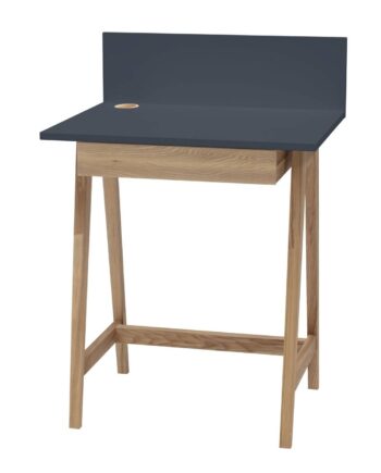 Luka Asketræ Skrivebord 65x50cm Med Skuffe   Grafit