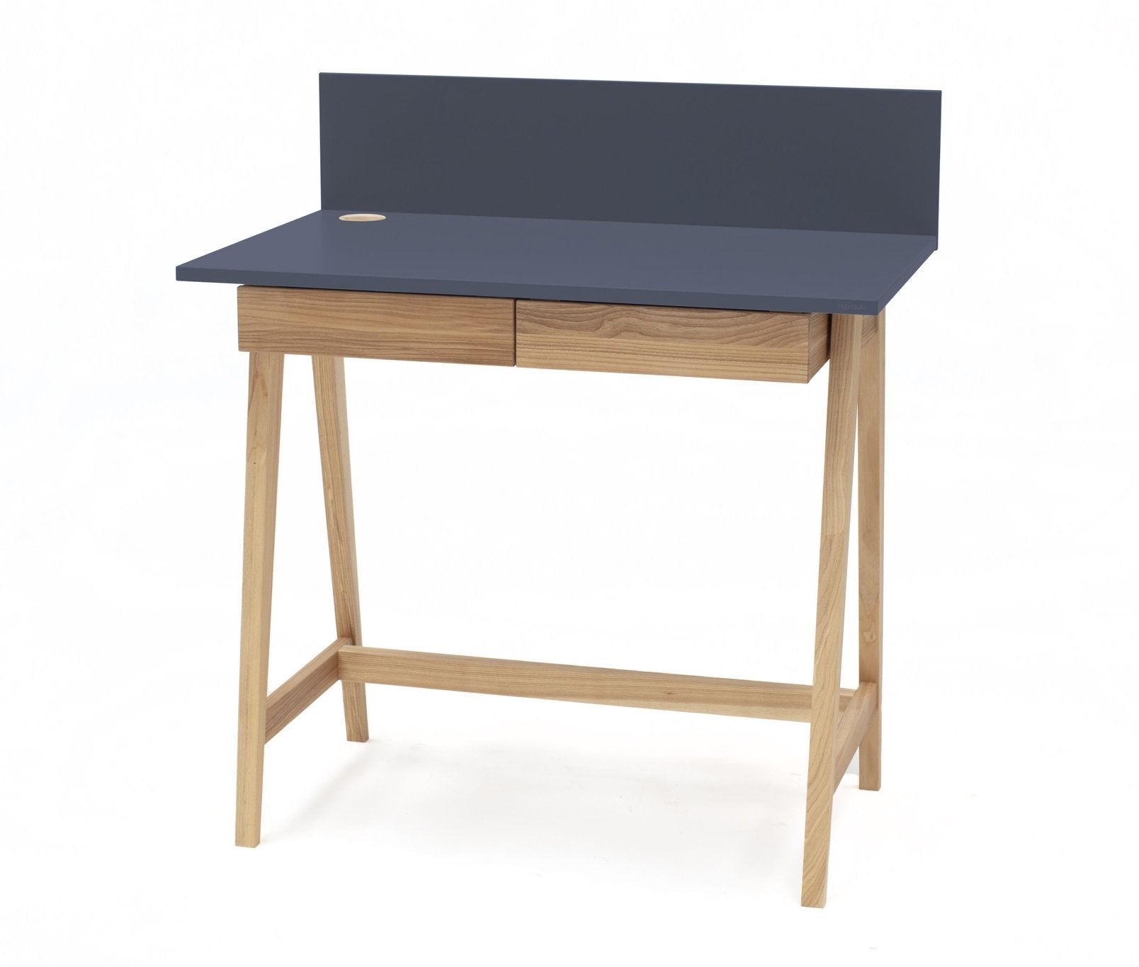 Luka Asketræ Skrivebord 110x50cm Med Skuffe   Grafit