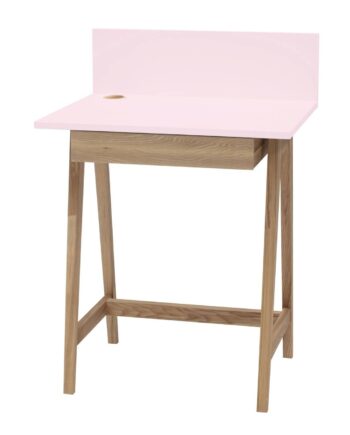 Luka Asketræ Skrivebord 65x50cm Med Skuffe   Pink