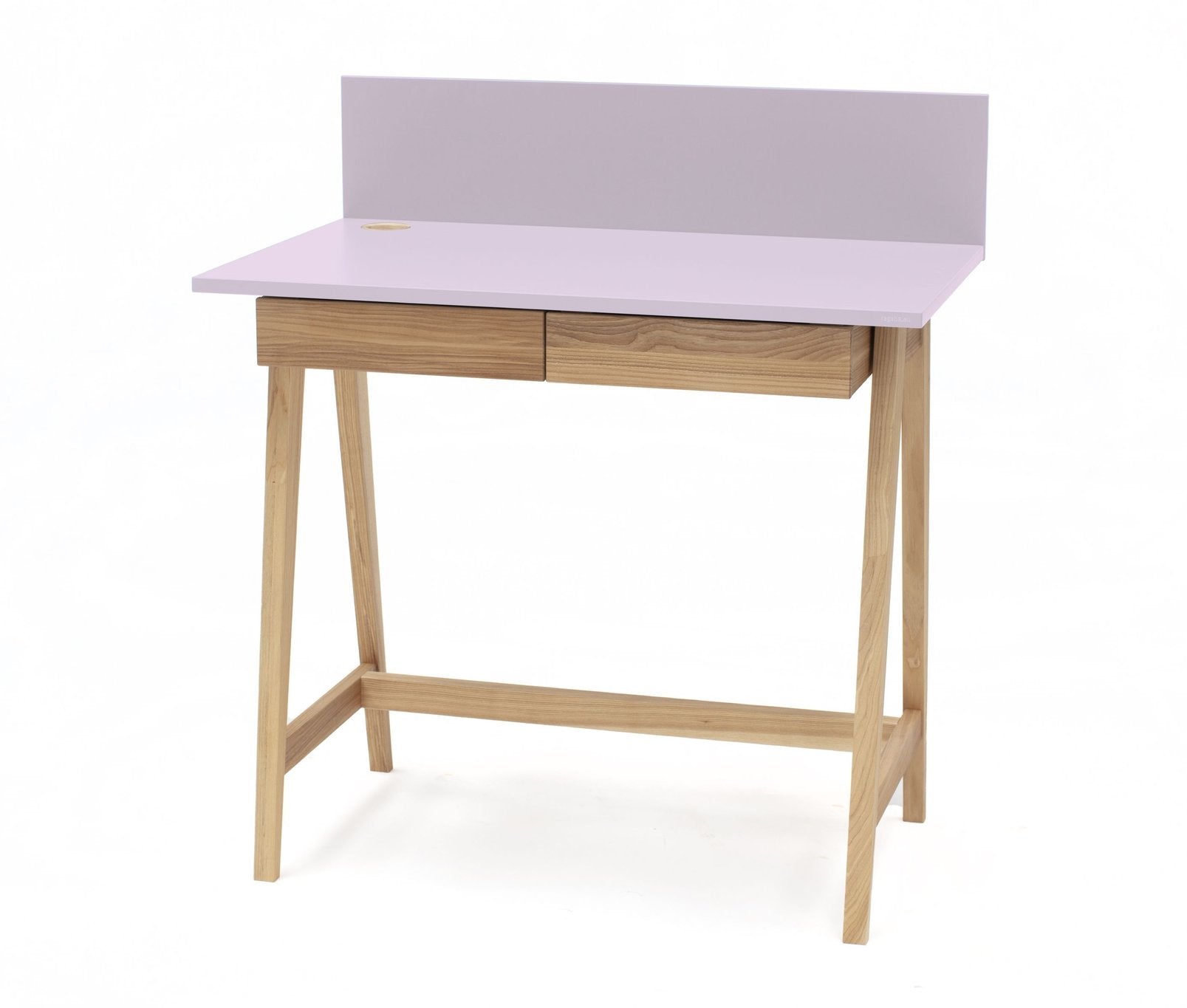 Luka Asketræ Skrivebord 85x50cm Med Skuffe   Pink