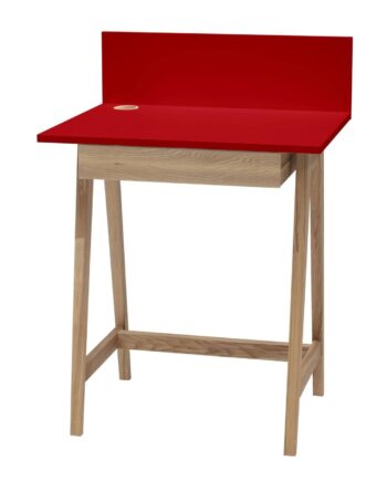 Luka Asketræ Skrivebord 65x50cm Med Skuffe   Rød
