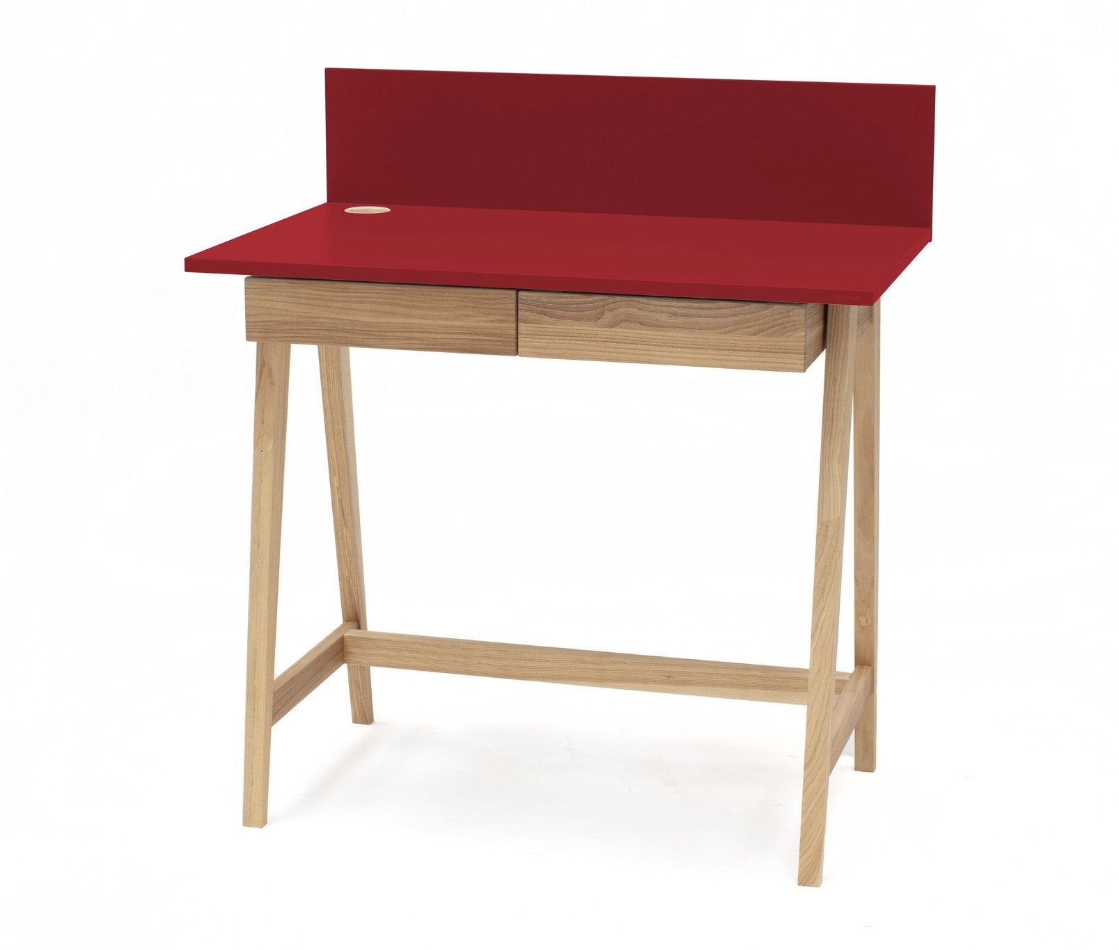 Luka Asketræ Skrivebord 85x50cm Med Skuffe   Rød