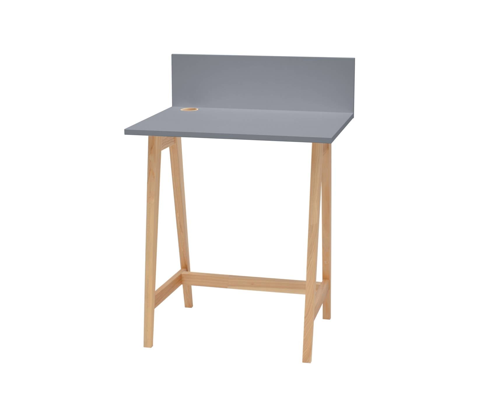 Luka Asketræ Skrivebord 65x50cm   Mørkegrå