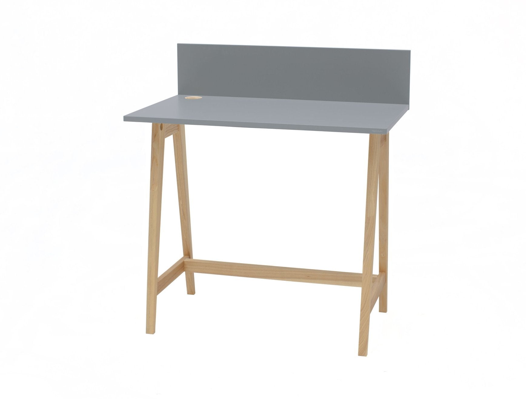 Luka Asketræ Skrivebord 85x50cm   Mørkegrå
