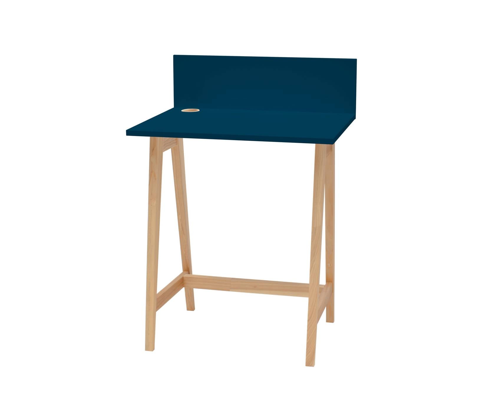 Luka Asketræ Skrivebord 65x50cm   Petrol Blue