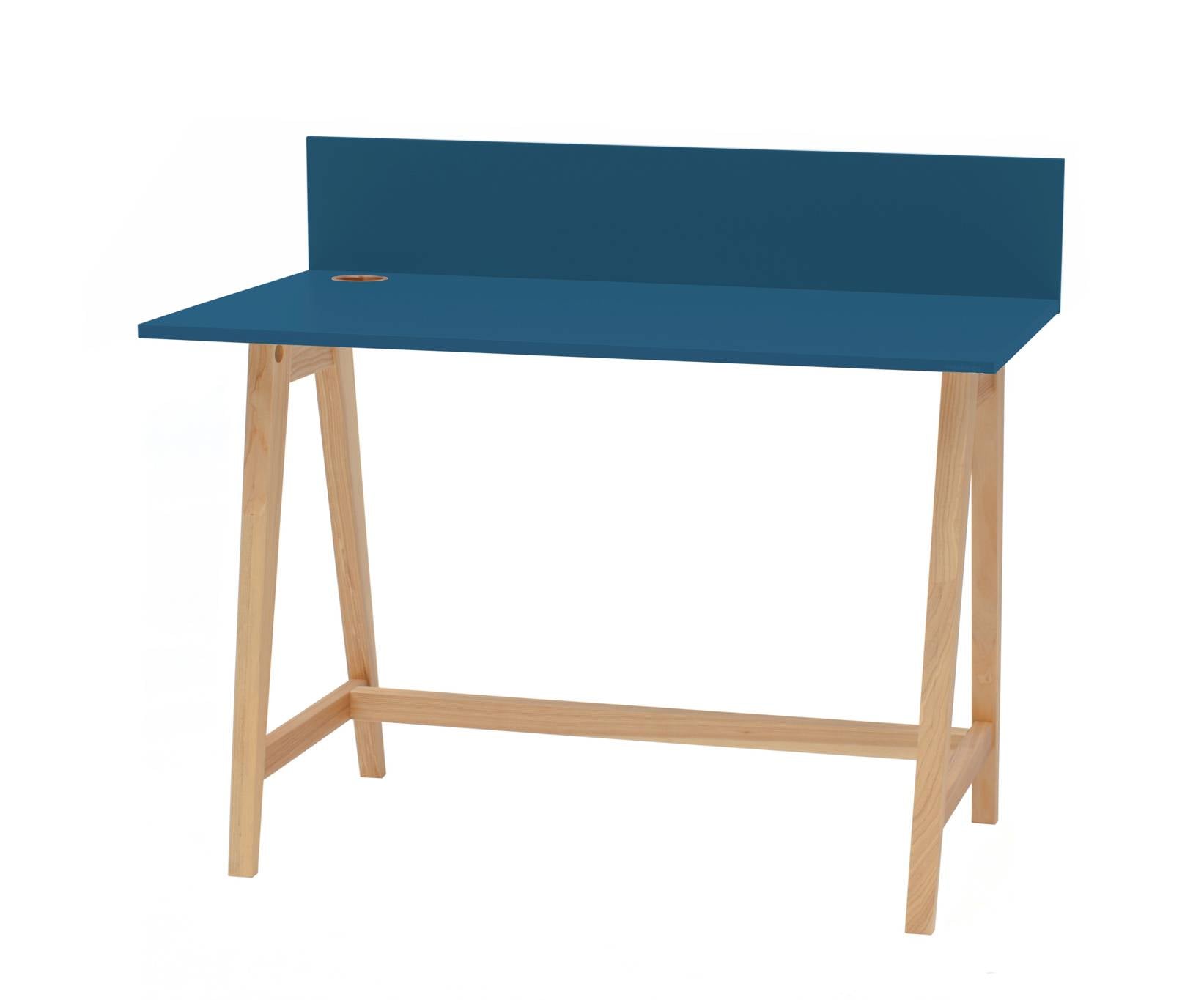 Luka Asketræ Skrivebord 110x50cm   Petrol Blue