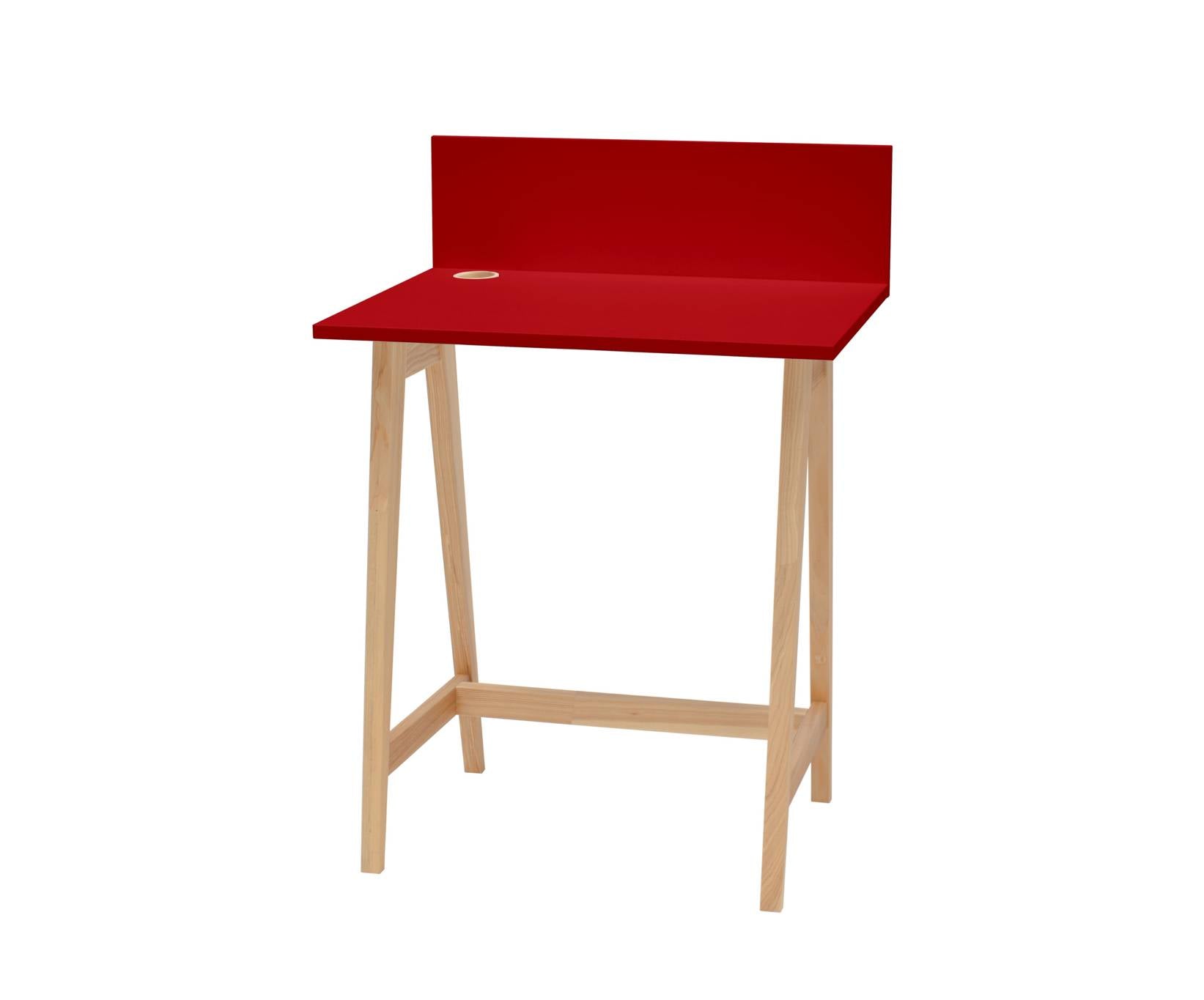 Luka Asketræ Skrivebord 65x50cm   Rød