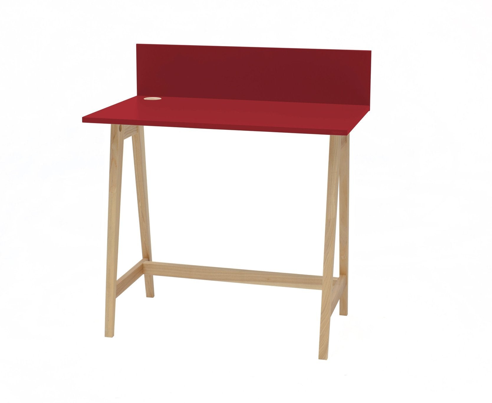 Luka Asketræ Skrivebord 85x50cm   Rød
