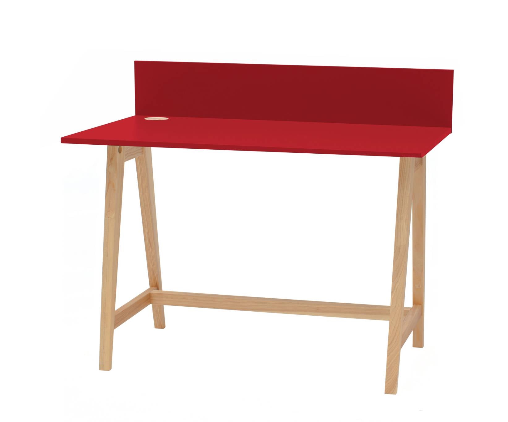 Luka Asketræ Skrivebord 110x50cm   Rød