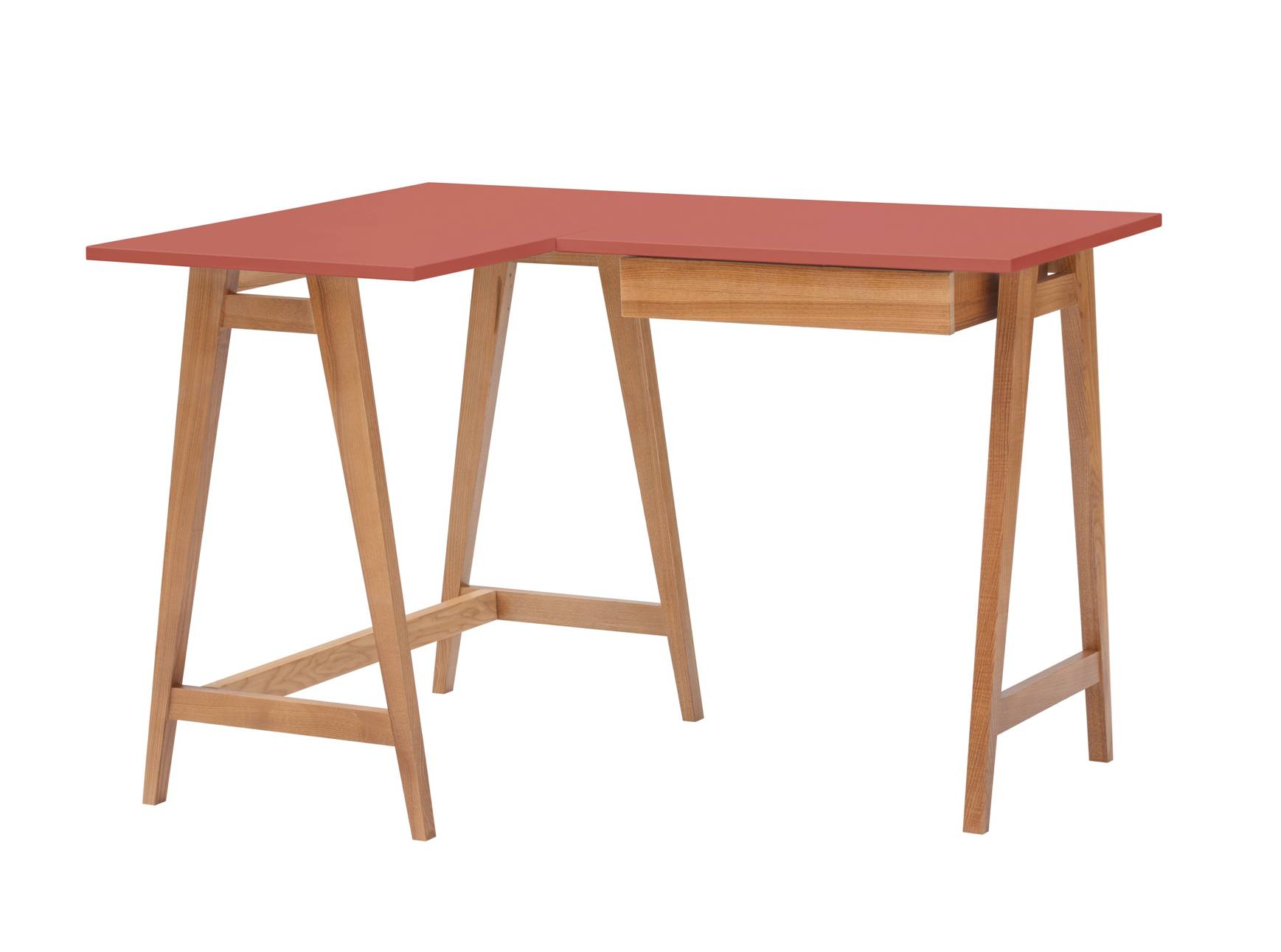 Luka Hjørneskrivebord B115cm D85cm Antik Pink Eg Venstre Side