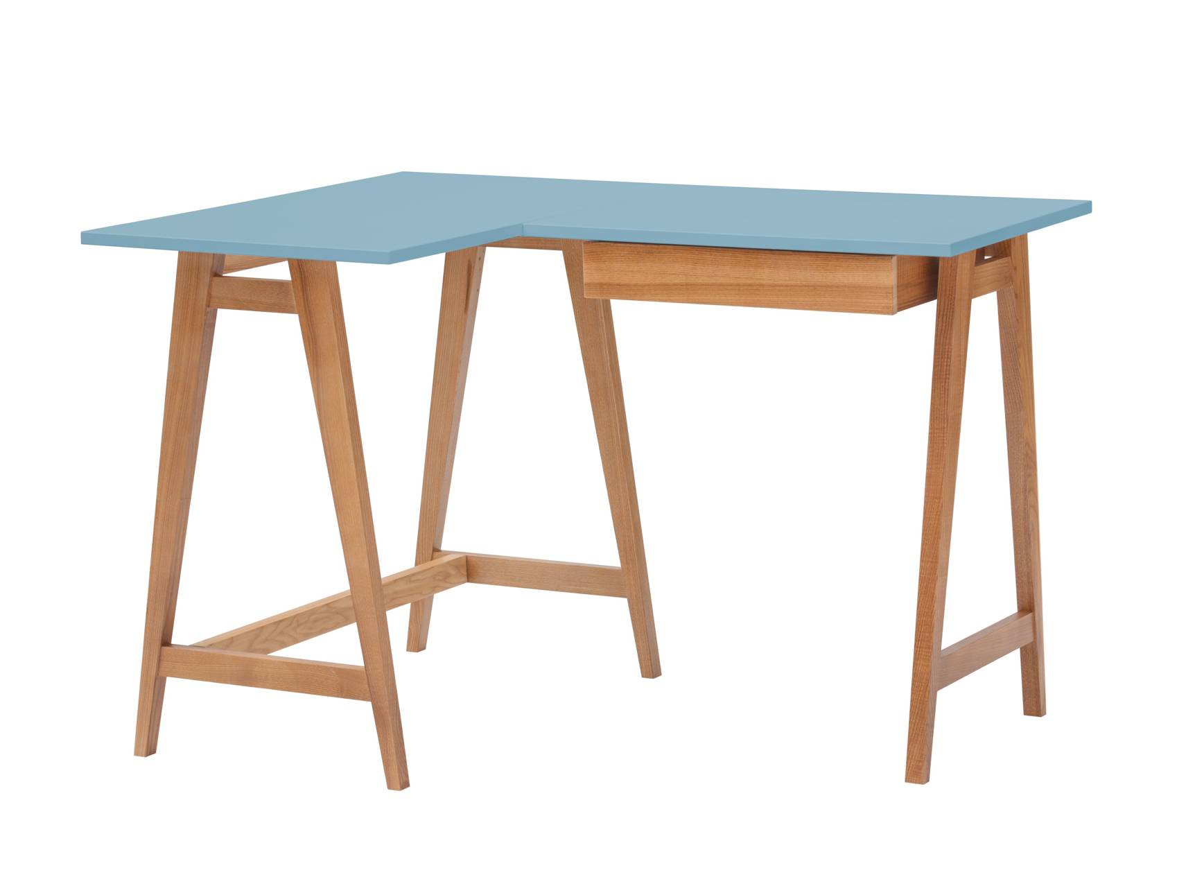 Luka Hjørneskrivebord B115cm D85cm Blå Eg Venstre Side