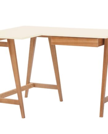 Luka Hjørneskrivebord B115cm   D85cm Hvid Eg Venstre Side