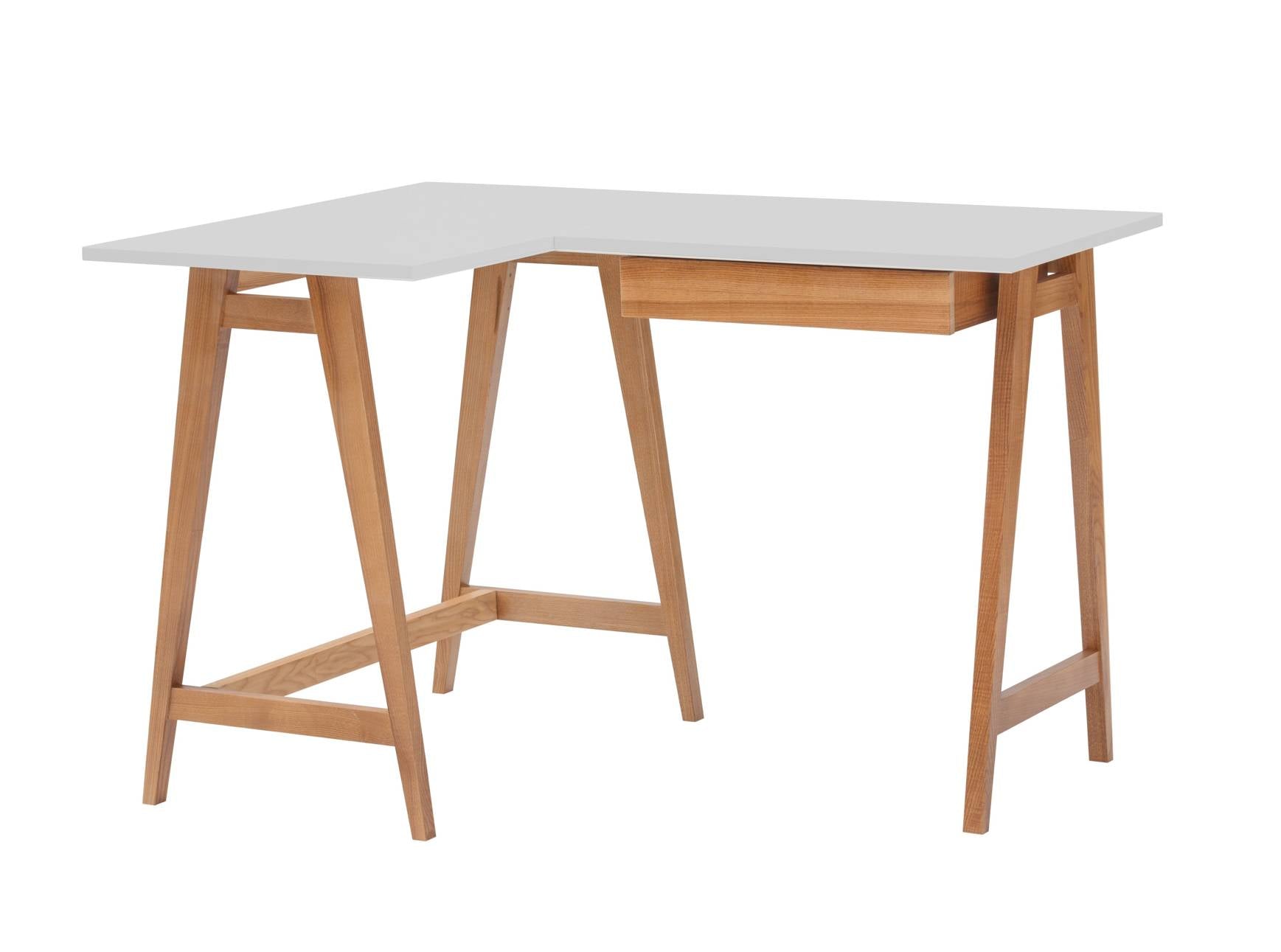 Luka Hjørneskrivebord 115cm 85cm Lysegrå Eg Venstre Side