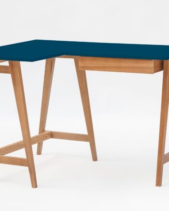 Luka Hjørneskrivebord   115cm     85cm   Petrolblå Eg Venstre Side