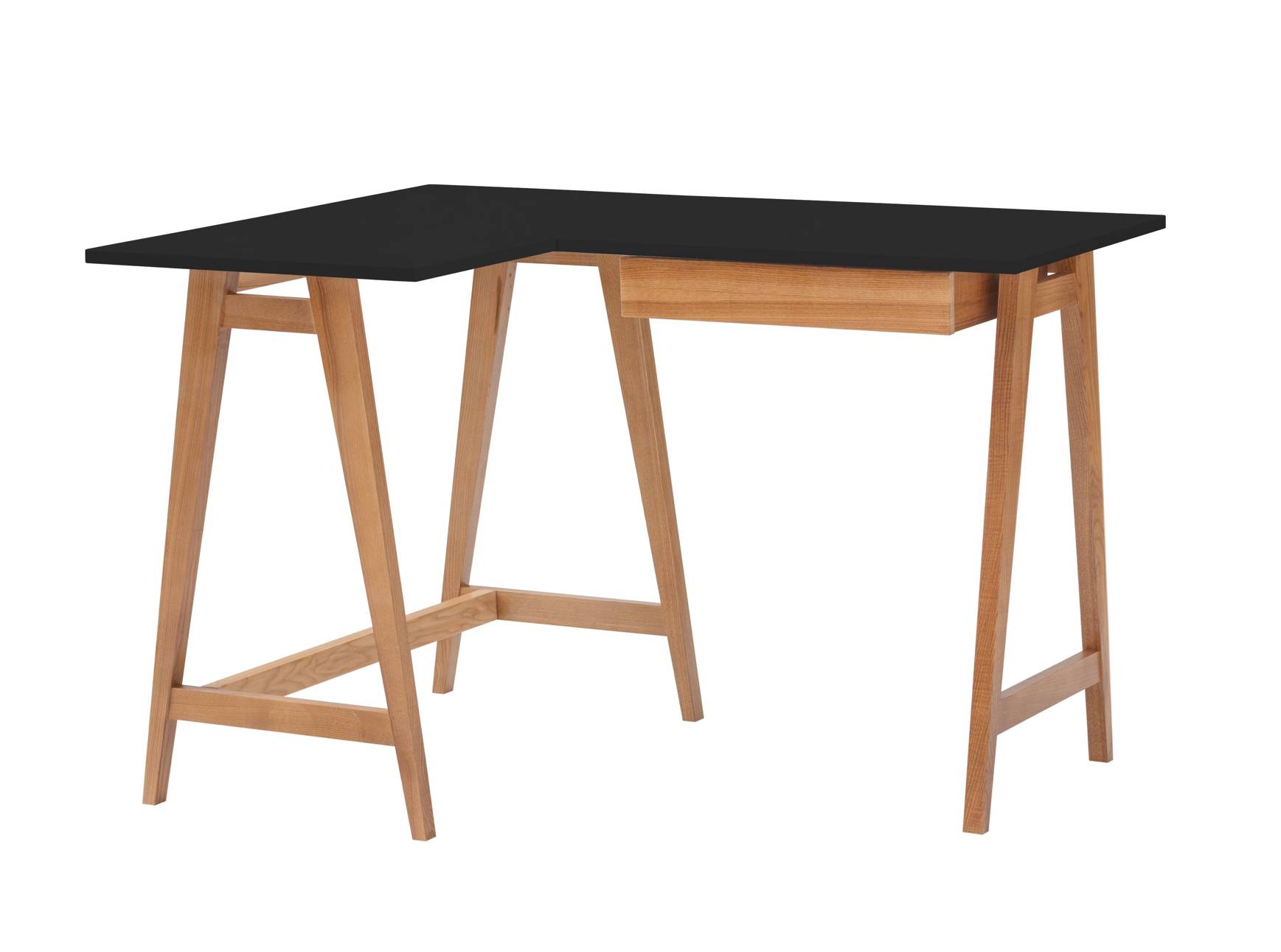 Luka Hjørneskrivebord B115cm D85cm Sort Eg Venstre Side