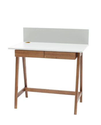 Luka Skrivebord 85x50cm Med Skuffe Eg   Hvid