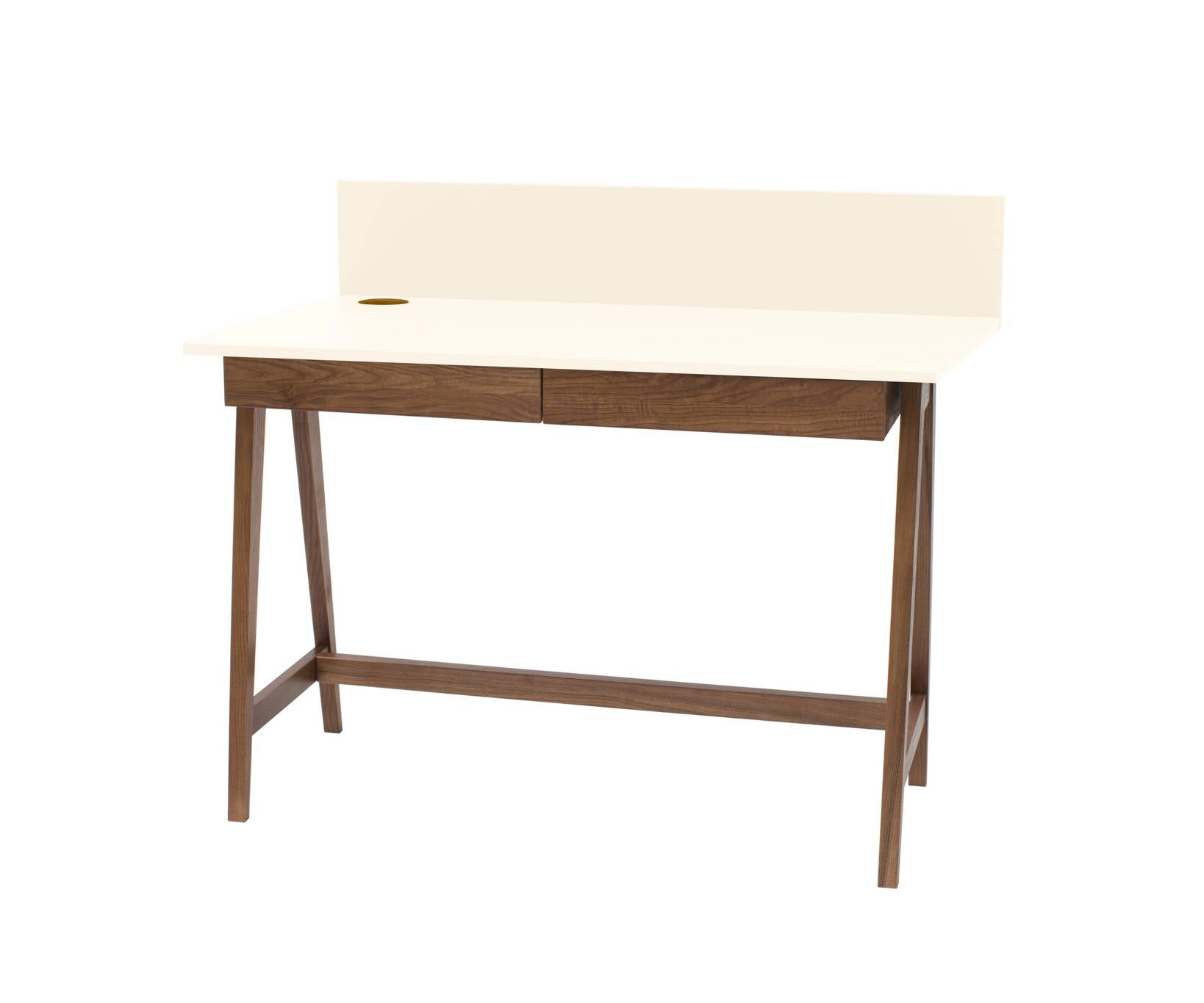 Luka Skrivebord 110x50cm Med Skuffe Eg Hvid
