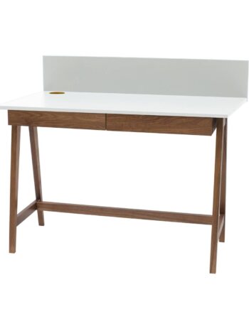 Luka Skrivebord 110x50cm Med Skuffe Eg   Hvid
