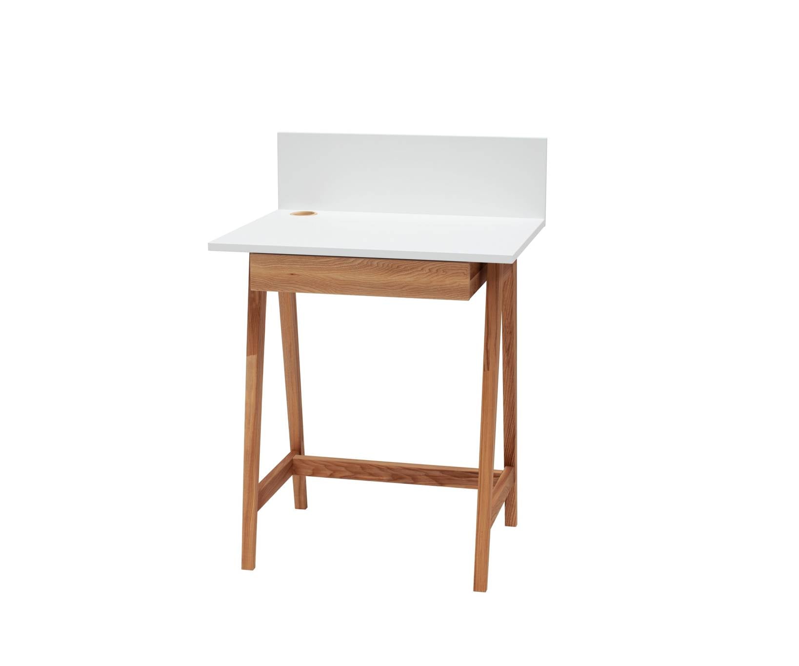Luka Skrivebord 65x50cm Med Skuffe Eg Hvid