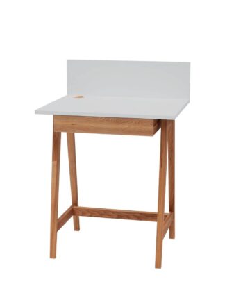 Luka Skrivebord 65x50cm Med Skuffe Eg   Lysegrå